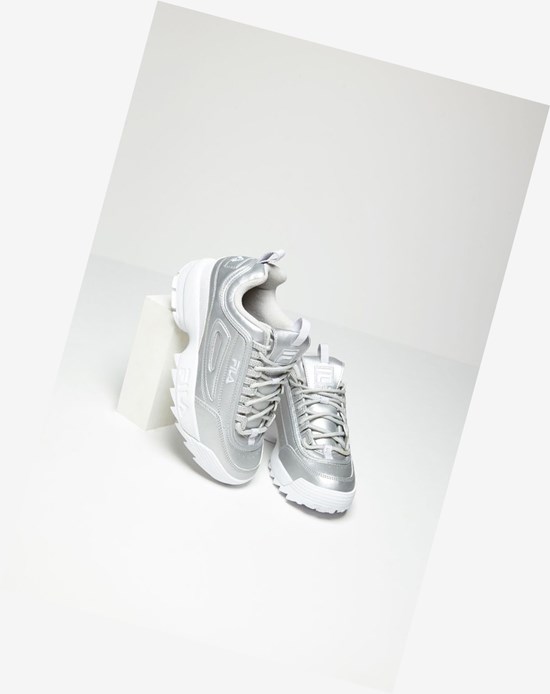 Fila Disruptor 2 Premium Metallic Sneakers Msil/Msil/Wht | 72EGNYZSA