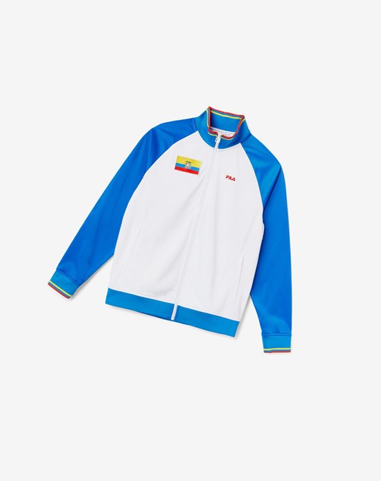 Fila Ecuador Pista Jacket Blancas Azules Rojas Amarillo | 47UJTWYBM