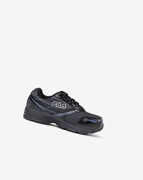 Fila Memory Meira 2 Slip Resistant Composite Puntera Shoe Boots Negras Plateadas | 04WZULNDB