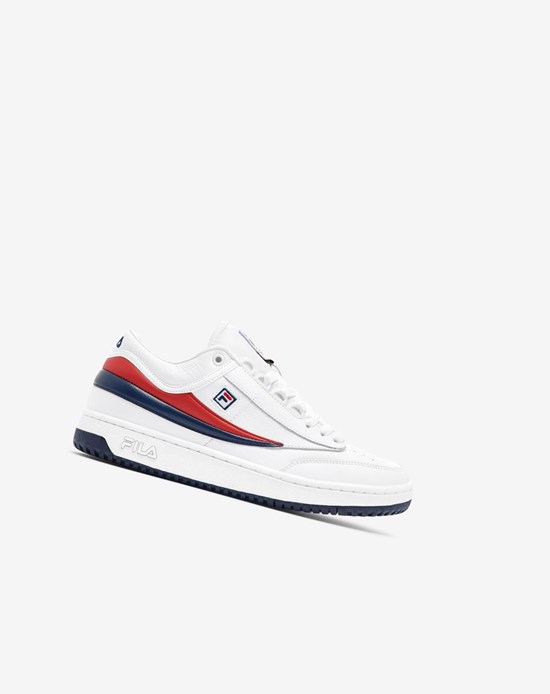 Fila T-1 Mid Tenis Shoes White/Fnvy/Fred | 08BFULZRK