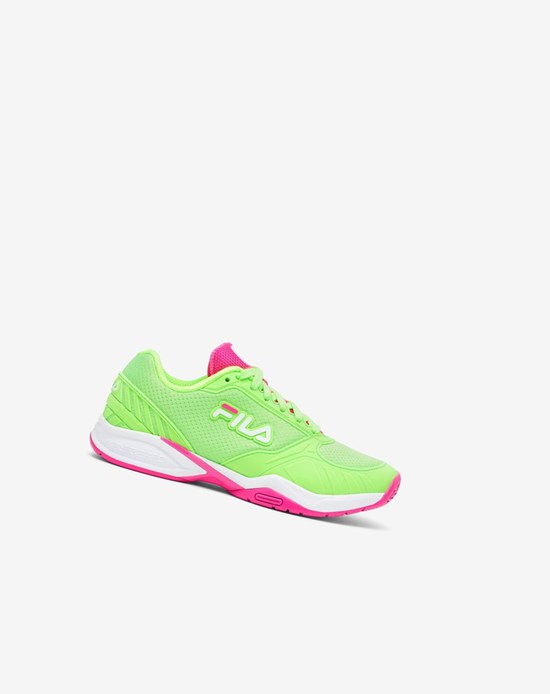 Fila Women’S Volley Zone Tenis Shoes Verde Blancas Rosas | 73FDMCWXB
